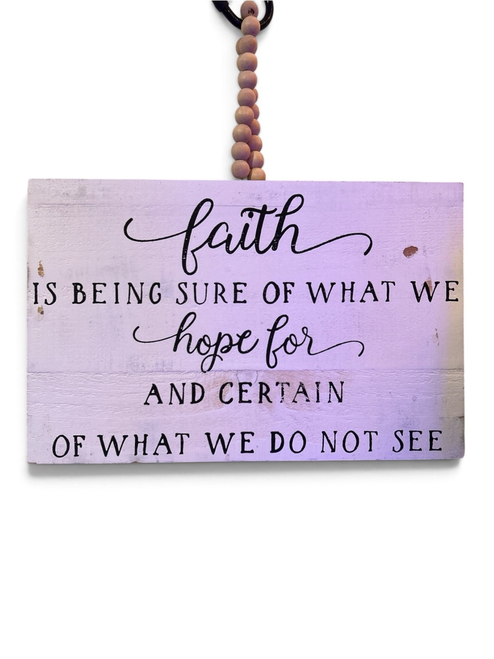 Kirklands Faith Wall Sign - White Distressed Textured Wood